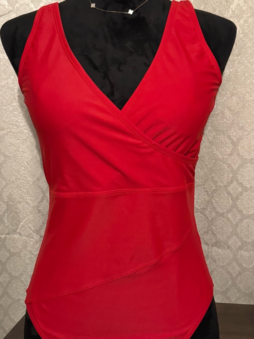 Tommy Hilfiger Red V-Neck Wrap One-Piece Swimsuit